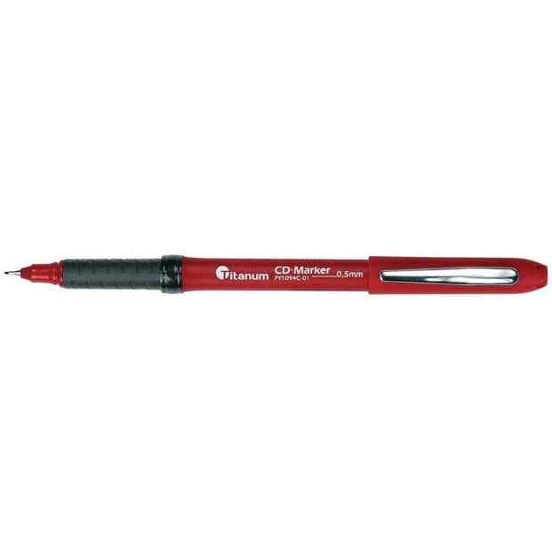 Marker do CD czerwony 0.5 mm PY1094C-01 TITANUM