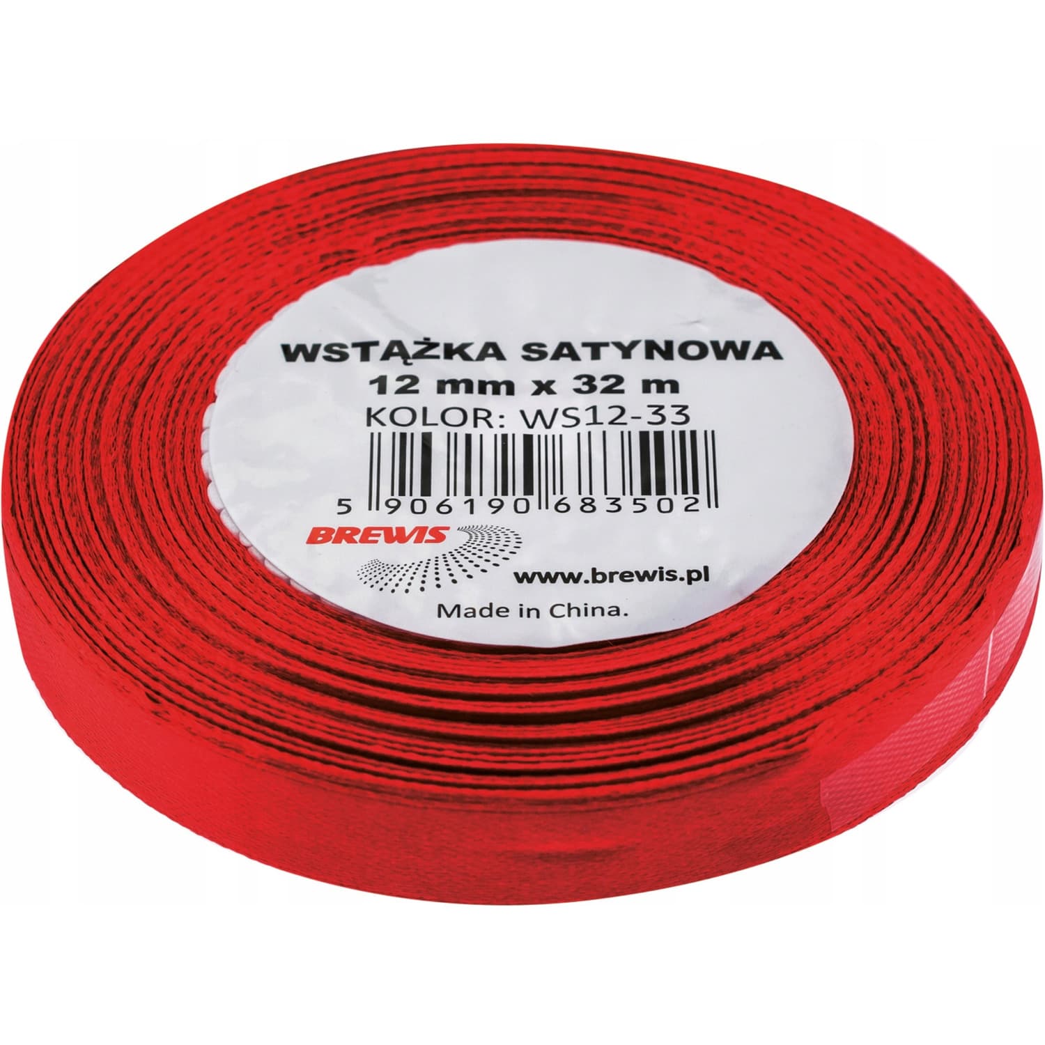 Wstążka satynowa 12mm/32m ws12-33 bordo BREWIS