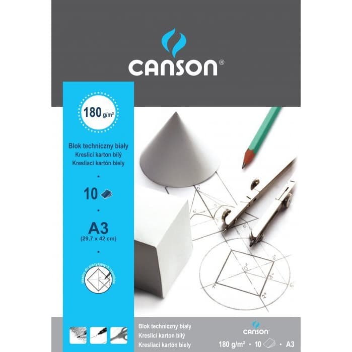 Blok techniczny A3 10k biały 190g. 100554887/ 100554872 CANSON