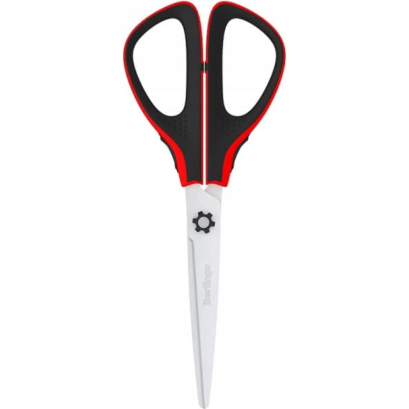 Nożyczki 19cm Easycut 300 soft grip czerwone 326320 BERLINGO