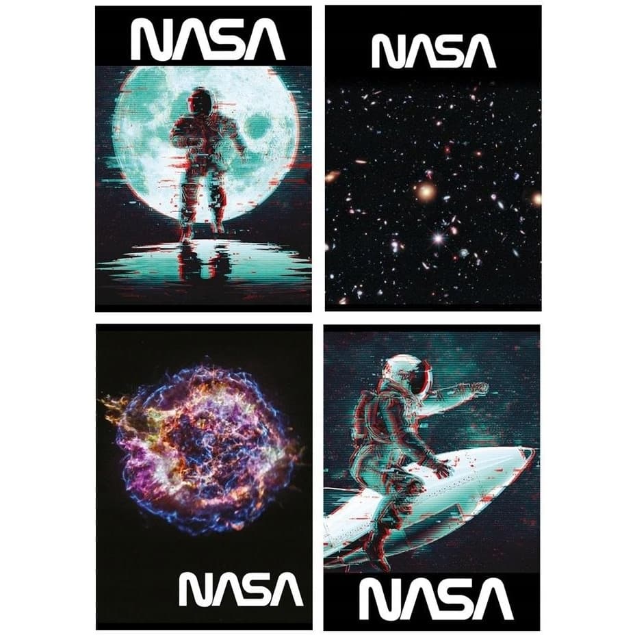 Zeszyt A5 32k kratka laminowany SPACE ADVENTURE z lakierem wybiórczym St.Majewski