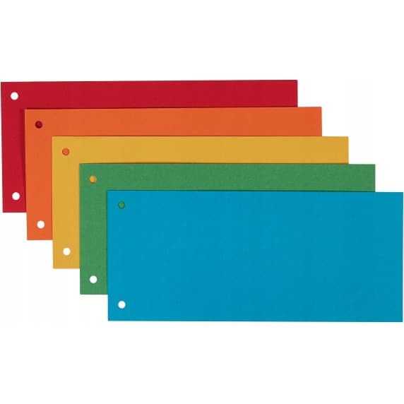 Przekładki kartonowe 1/3 A4 (100 sztuk) mix kolorów (separatory) 624450 ESSELTE
