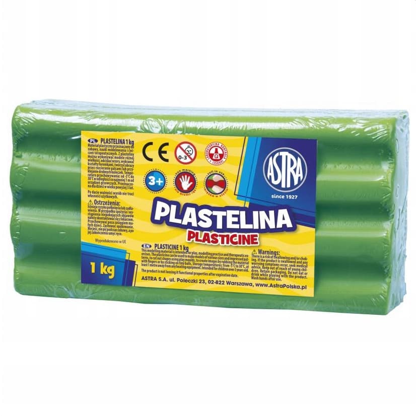 Plastelina szkolna dla dzieci 1kg zielona jasna 303111016 ASTRA