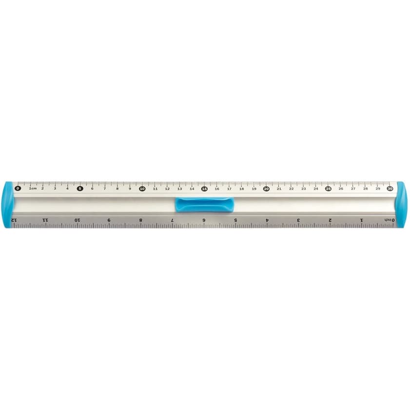 Linijka aluminiowa 30cm uchwyt niebieski BL040-NC TETIS