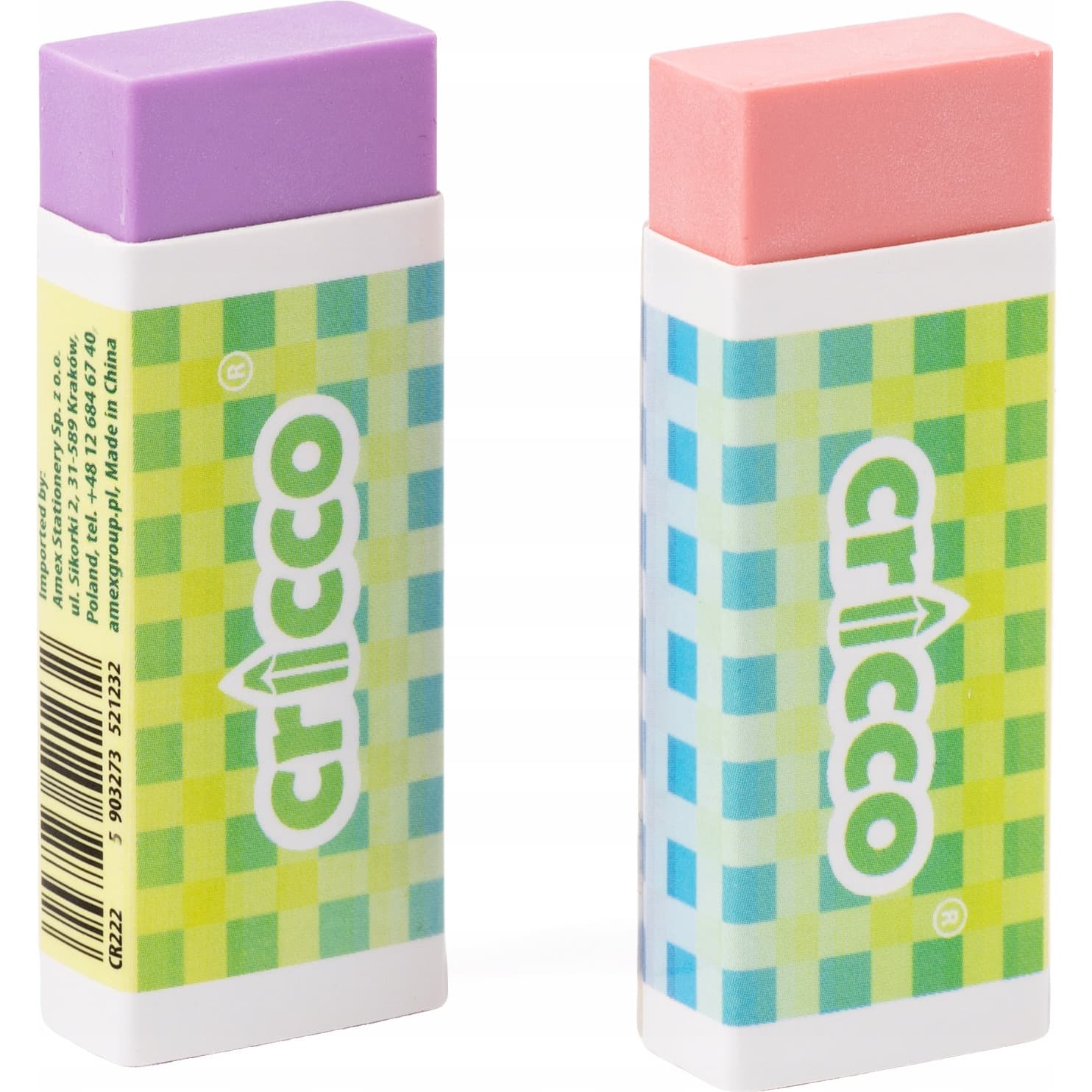 Gumka do ścierania pastelowa CRICCO pvc-free CR222