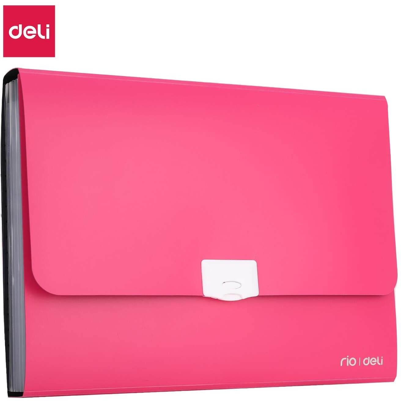 Teczka z rączką 7-przegródek RIO różowa 38125 PINK DELI