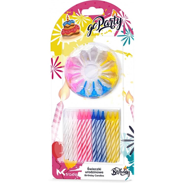 Świeczki urodzinowe spiralne 24szt. SH-118 GO PARTY