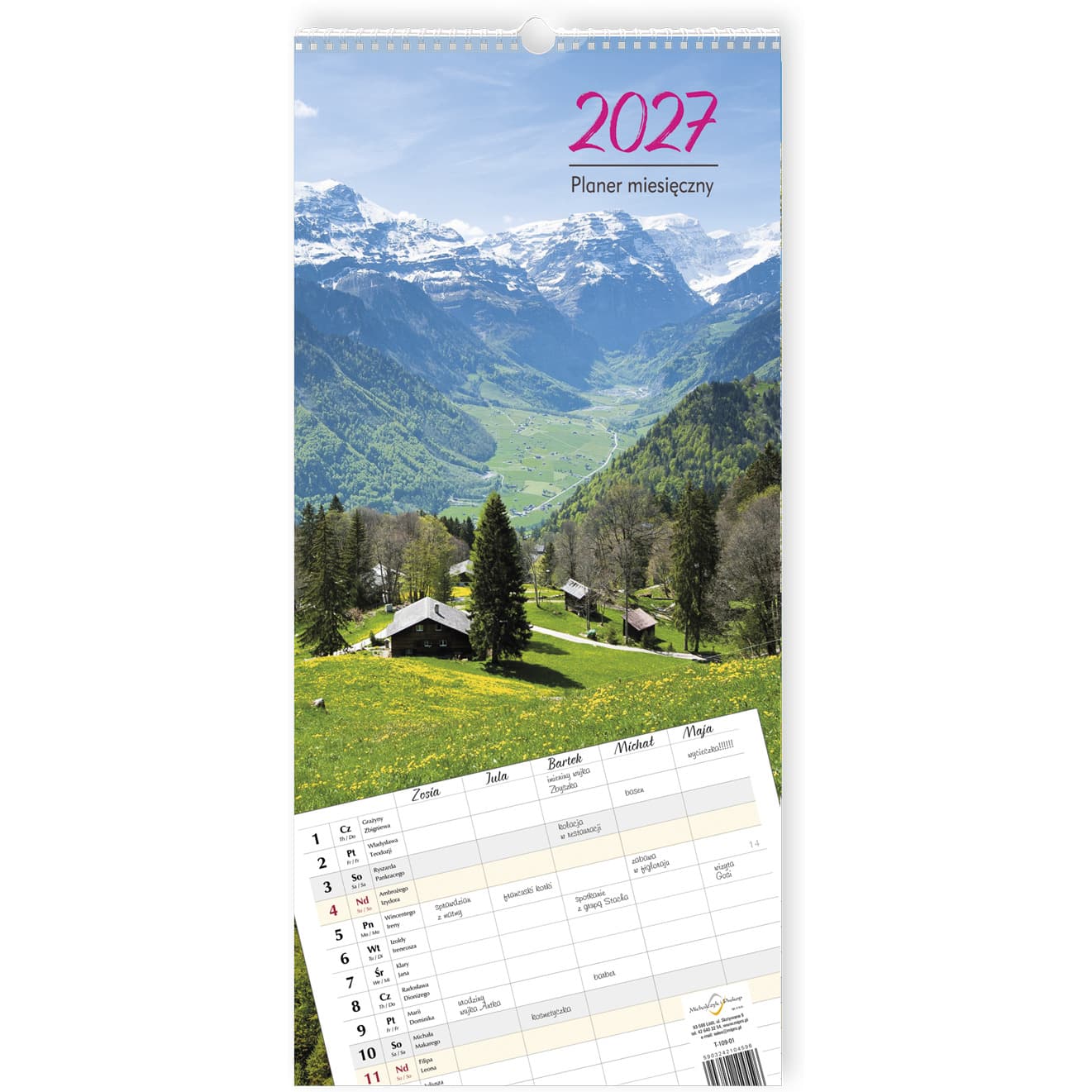 Kalendarz planer miesięczny 2027 Michalczyk i Prokop T-109-01