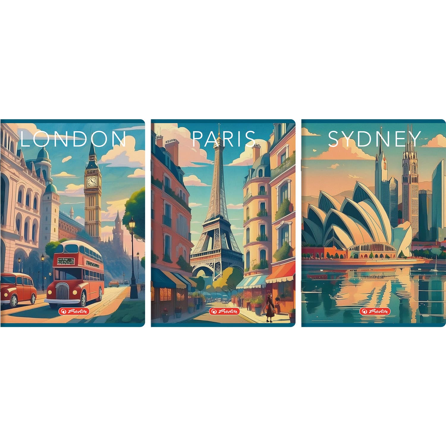 Zeszyt szkolny A4 96 kartek w kratkę 70g RETRO CITY 400196848 HERLITZ