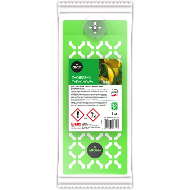 Zawieszka zapachowa polimerowa Lemon AROMA PROFESSIONAL