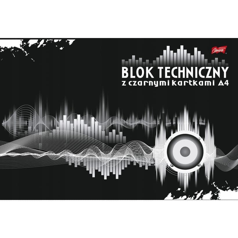 Blok techniczny szkolny A4 czarne kartki 10 kartek 180g UNIPAP