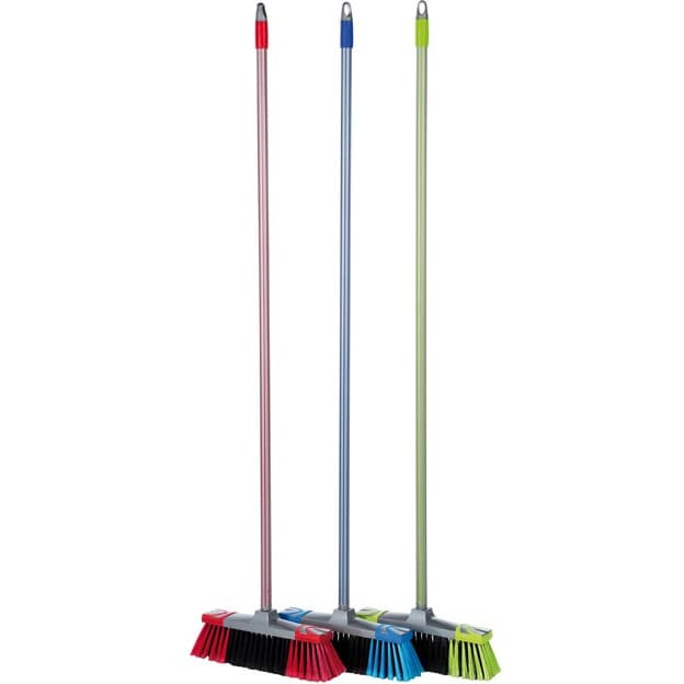 Szczotka do zamiatania + kij gumowany 120cm (komplet) czerwony NATUNA