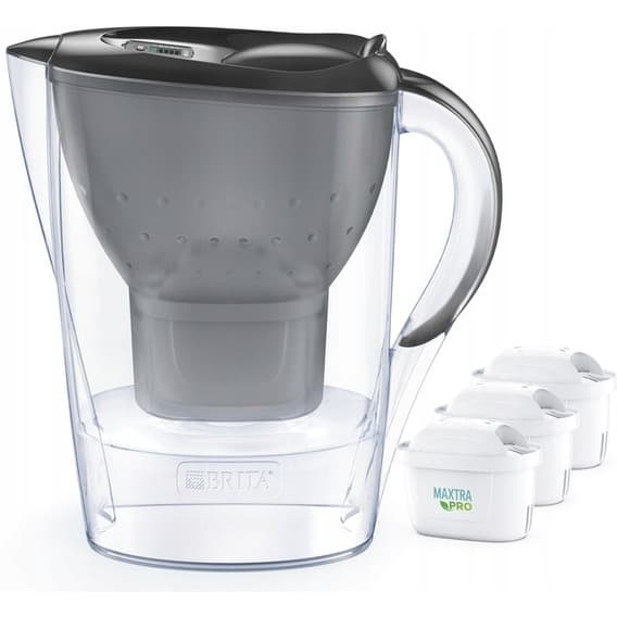 Dzbanek filtrujący BRITA Marella grafitowy 2,4l + 3szt filtr do wody Maxtra Pro Pure Performance