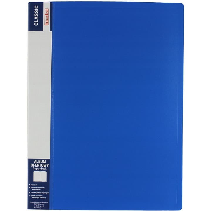 Album ofertowy na dokumenty 20 kieszeni CLASSIC niebieski AOF-02-03 BIURFOL