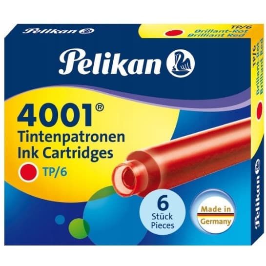Naboje krótkie czerwone (6szt.) 400142567 PELIKAN