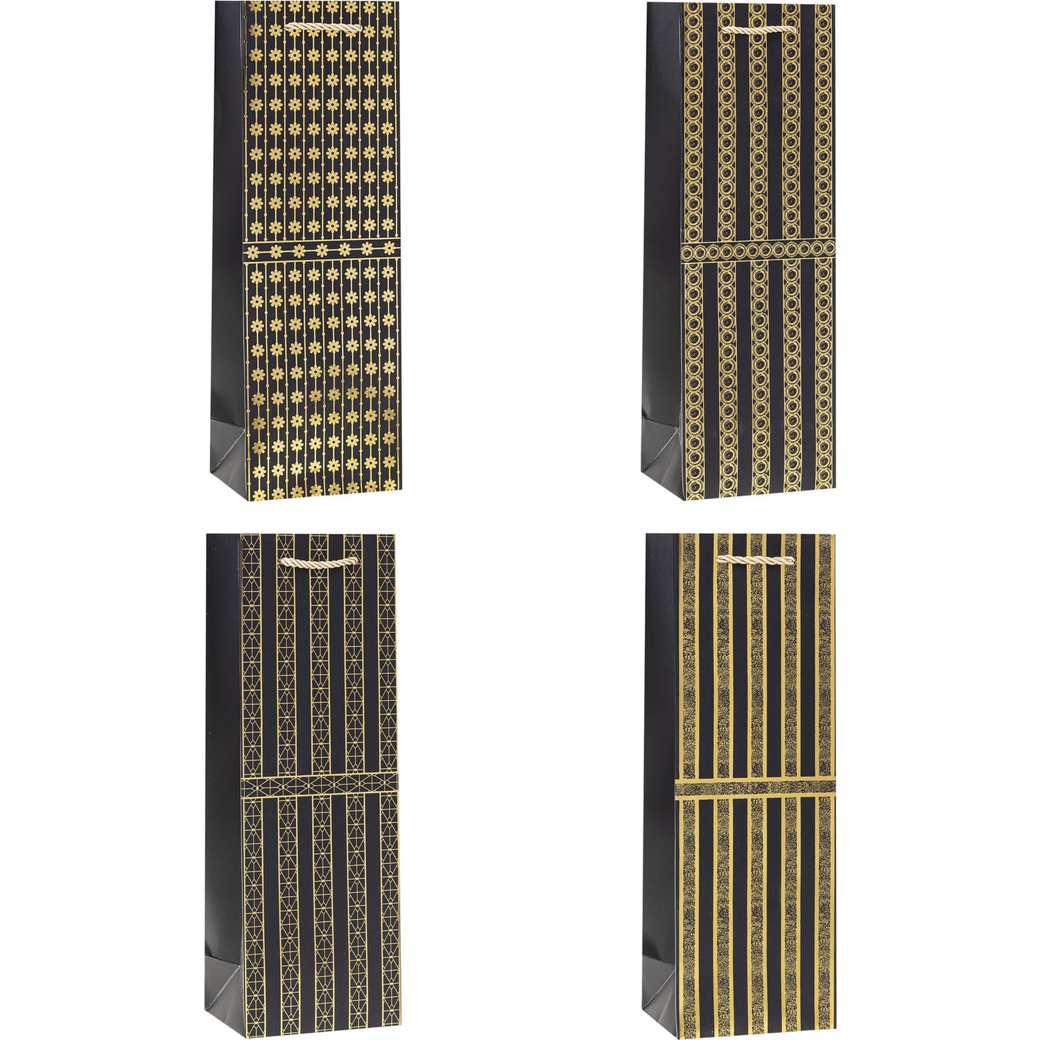 Torebka prezentowa 12x35x9cm na butelkę TBG-24216-BB-HS ROZETTE