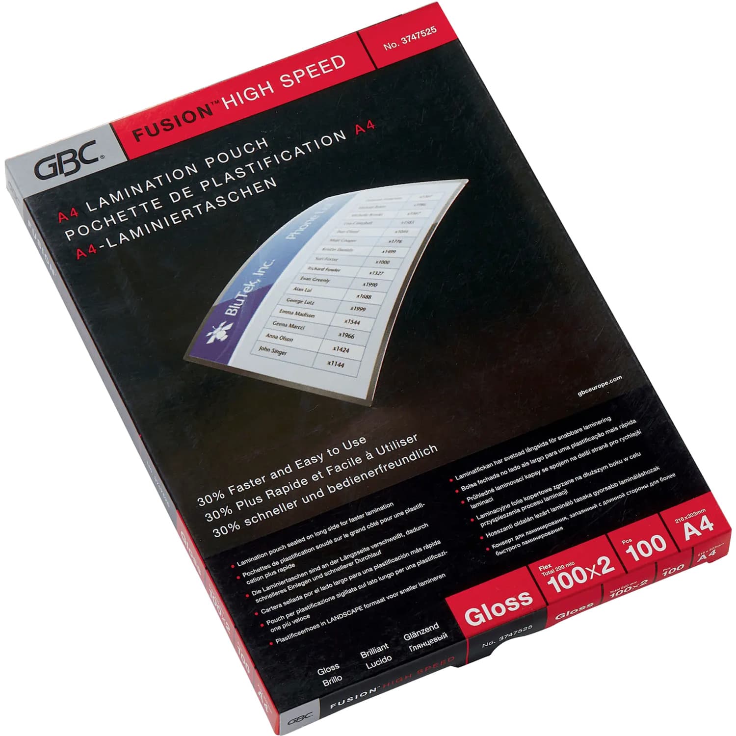 Folia do laminacji GBC Pouch Hi-Speed 100Mic gloss 100szt.3747525