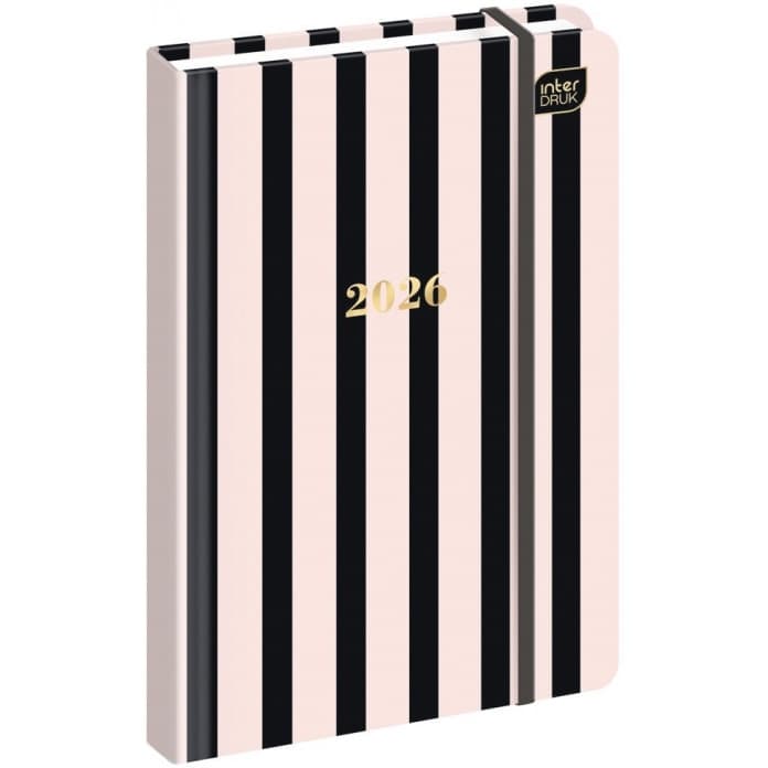 Kalendarz książkowy A6 192 Metallic stripes INTERDRUK