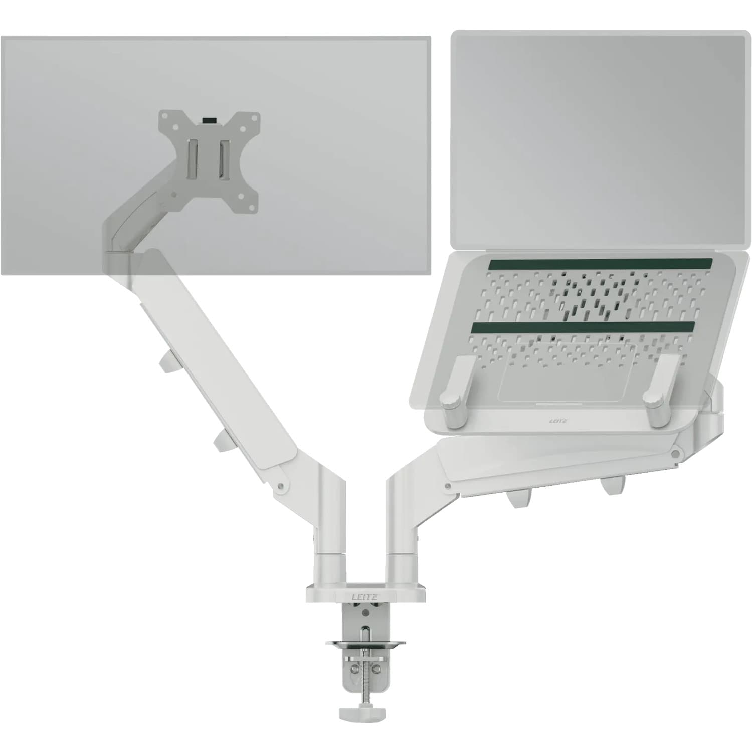 Ramię na monitor i laptopa Leitz Ergo oszczędzające miejsce na biurku 65380085