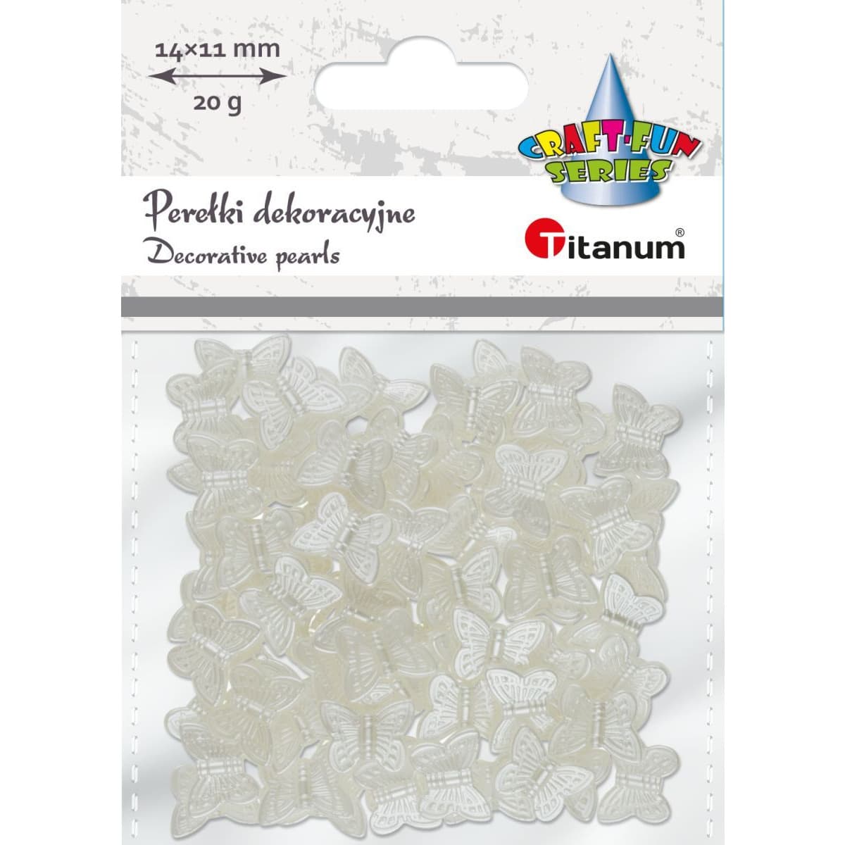 Koraliki perełki motylki 20g, 14x11mm 649894 TITANUM
