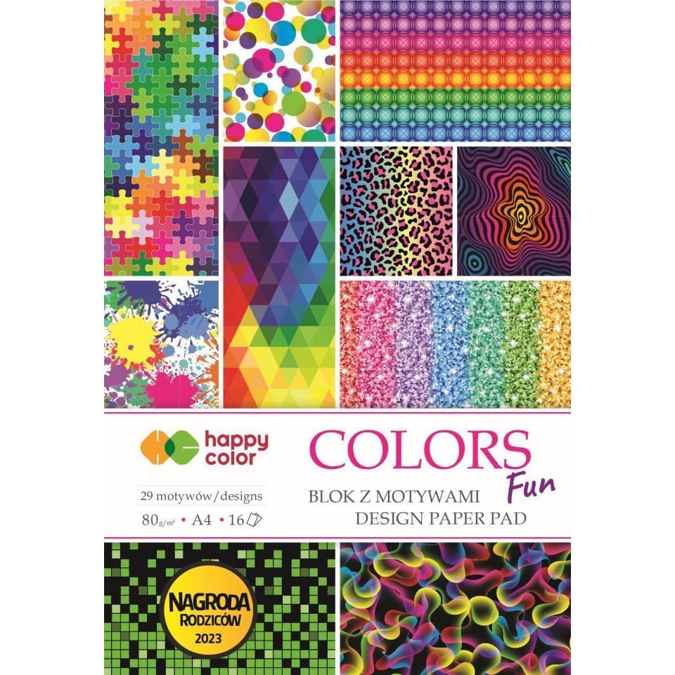 Blok z motywami COLORS FUN 80g/m2 A4 16ark. HA 3808 2030-CF HAPPY COLOR