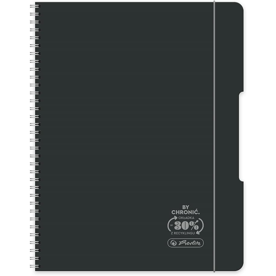 Kołozeszyt A5 80k kratka ECO PP OCEAN czarny 400198753 HERLITZ