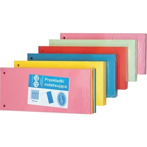 Przekładki do segregatora kartonowe 1/3 A4 105x240mm jasna zielona 100 sztuk 100205028 OXFORD