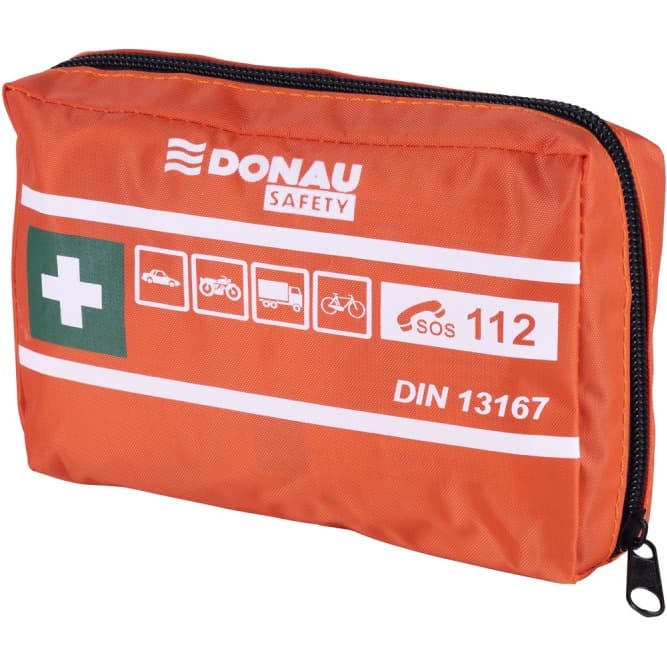 Apteczka samochodowa DONAU SAFETY materiałowa DIN13167 MINI pomarańczowa 32542211-07