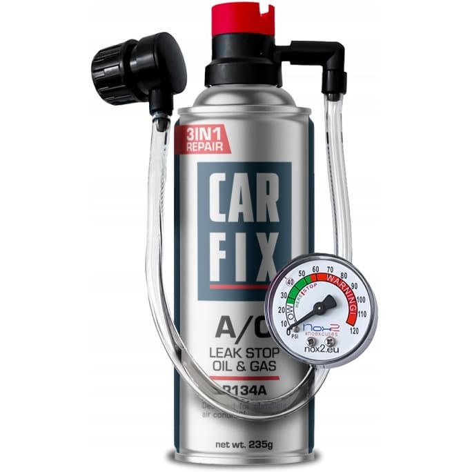 Zestaw do napełniania klimatyzacji CARFIX 3w1 Hobby 235g R134a + przewód z manometrem