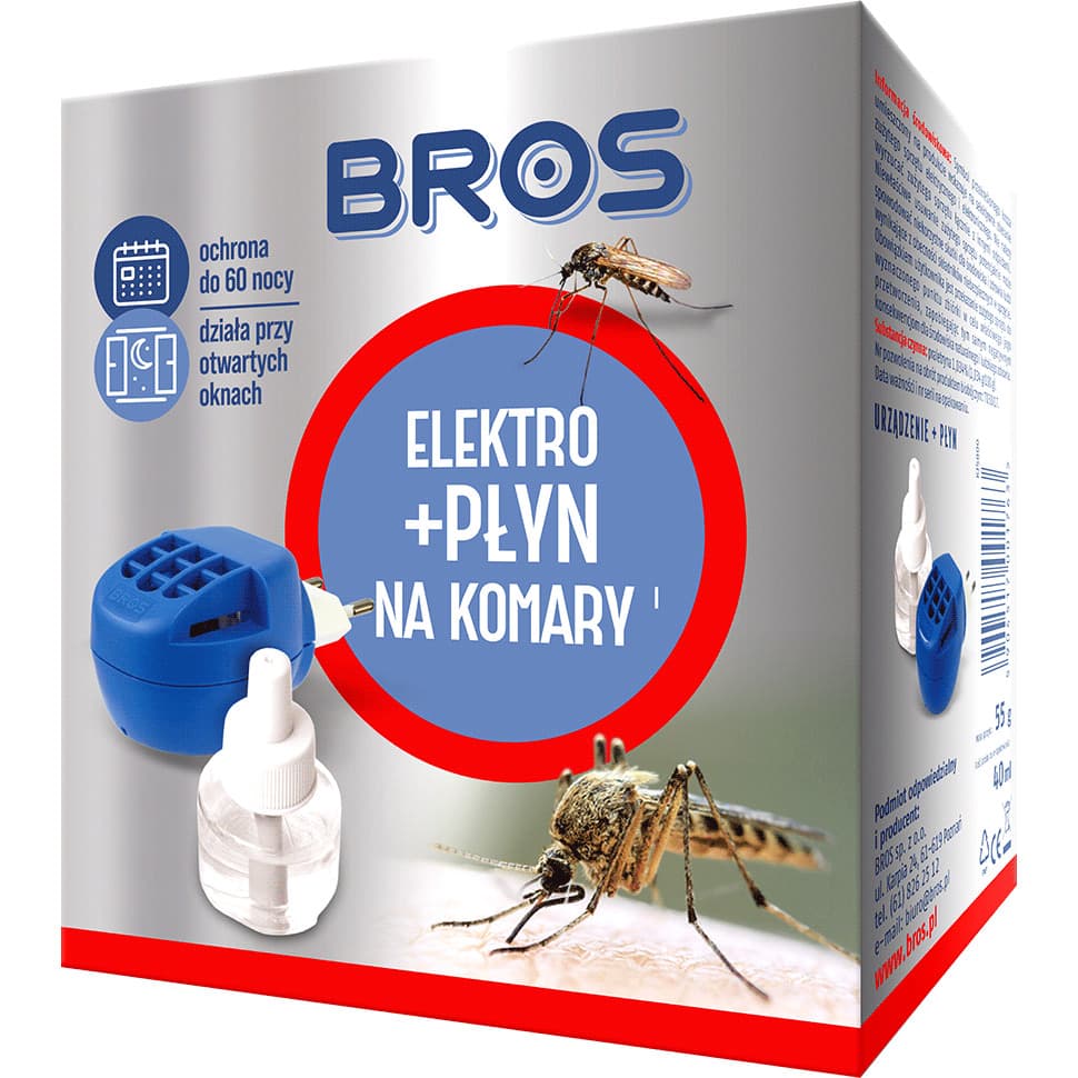 Elektro + płyn na komary ochrona do 60 nocy 40ml BROS