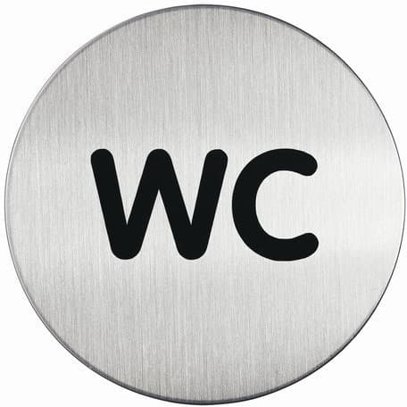 Tabliczka piktogram `WC` 83mm srebrna 490723 DURABLE