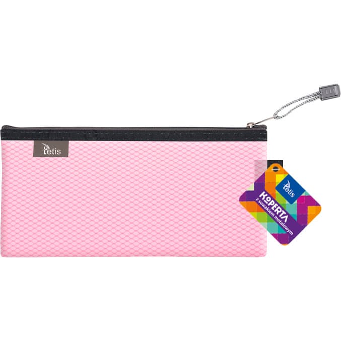 Koperta 24x12cm z suwakiem metalowym TETIS BT609-R różowa