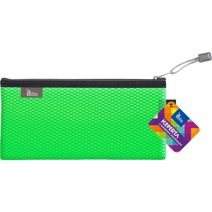Koperta 24x12cm z suwakiem metalowym TETIS BT609-Z zielona