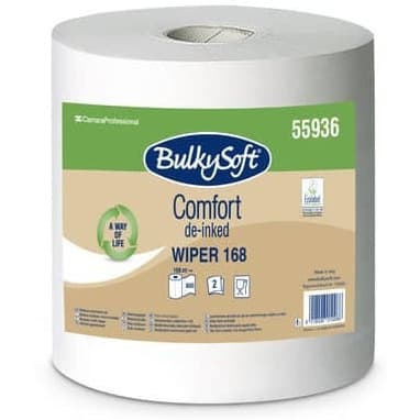 Czyściwo papierowe BulkySoft Comfort de-inked eko (1 sztuka) białe 2w. 168m, 800 odcinków; 55936