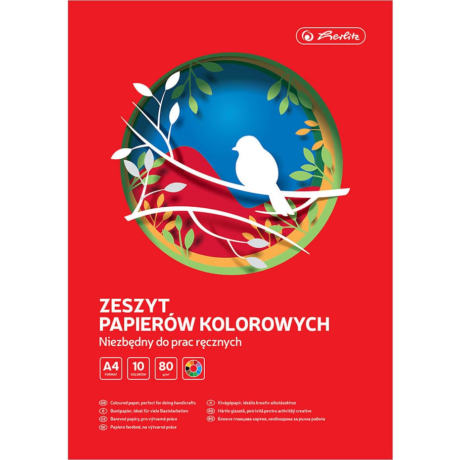 Zeszyt papierów kolorowych A4 10k 80g. 400202600 HERLITZ