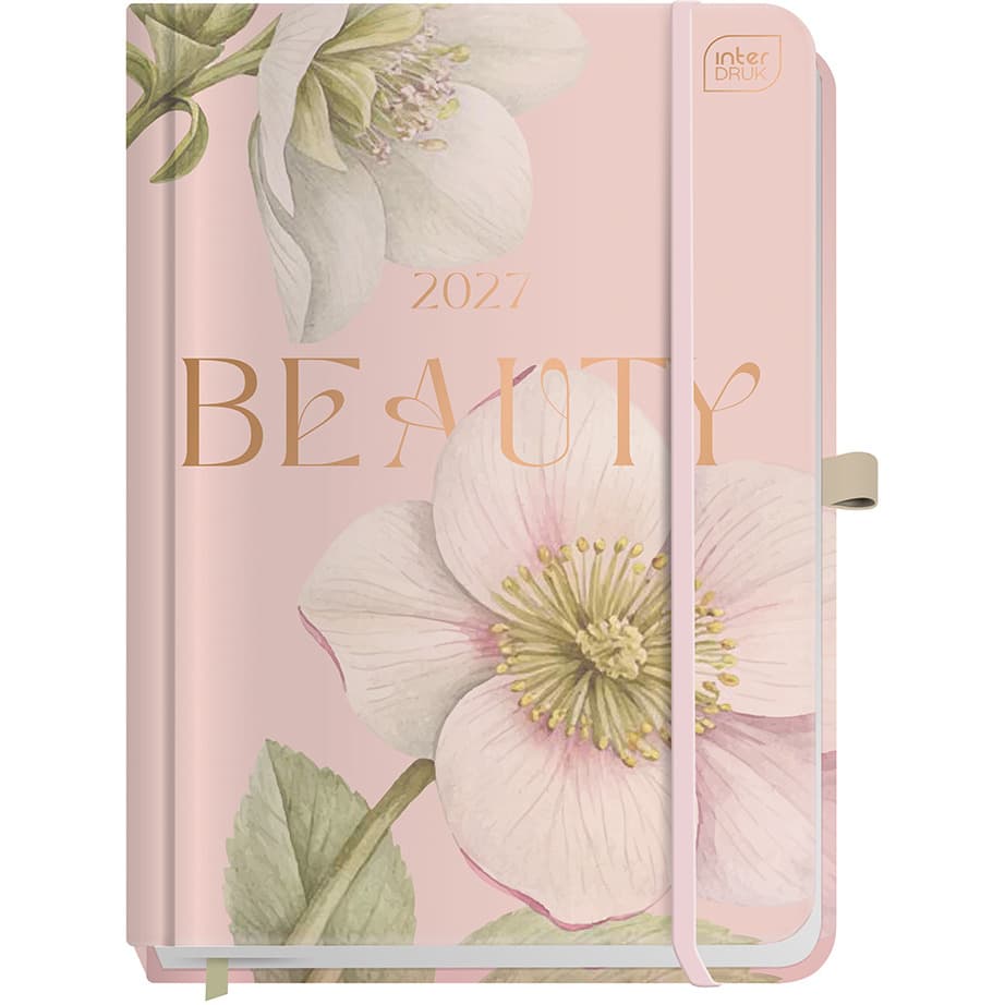 Kalendarz książkowy 2027 A5 192 Beauty Metallic z kieszonką Anemone INTERDRUK