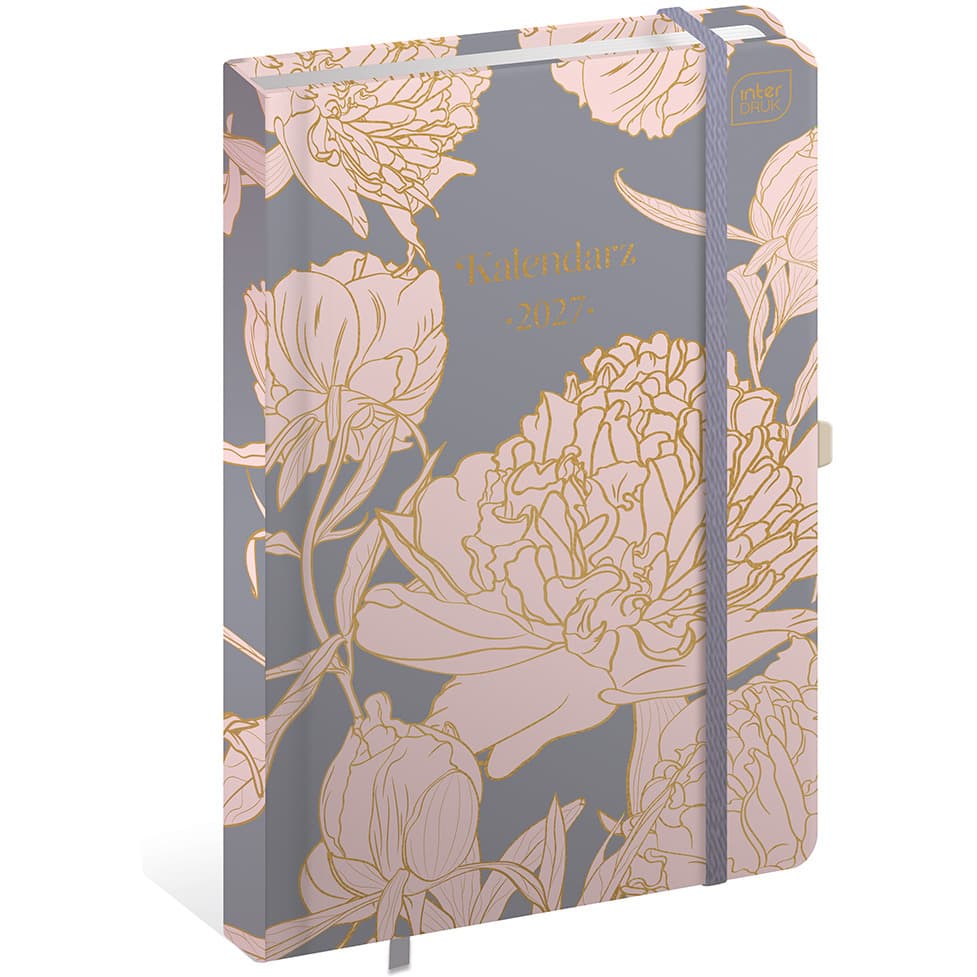 Kalendarz książkowy 2027 A5 384 Metallic Peony INTERDRUK