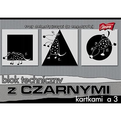 Blok techniczny szkolny A3 czarne kartki 10 kartek 180g UNIPAP