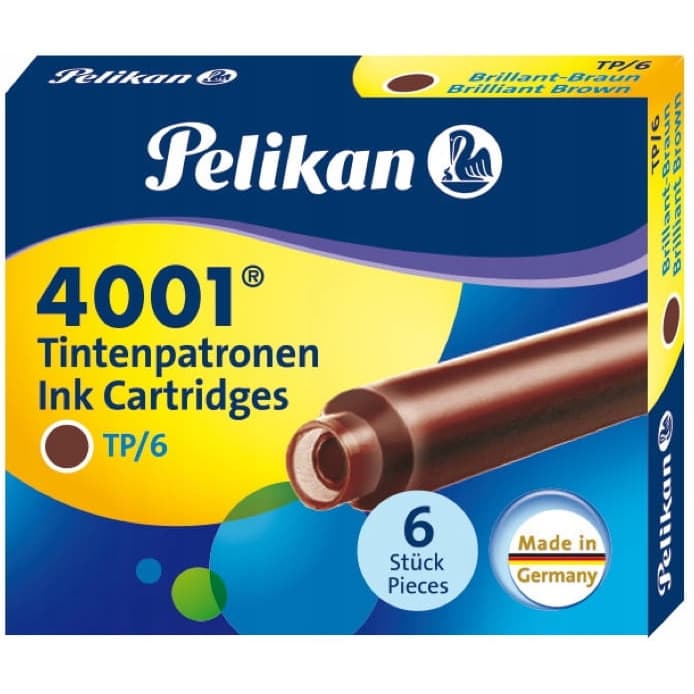 Naboje krótkie brązowe (6szt.) 100435996 PELIKAN