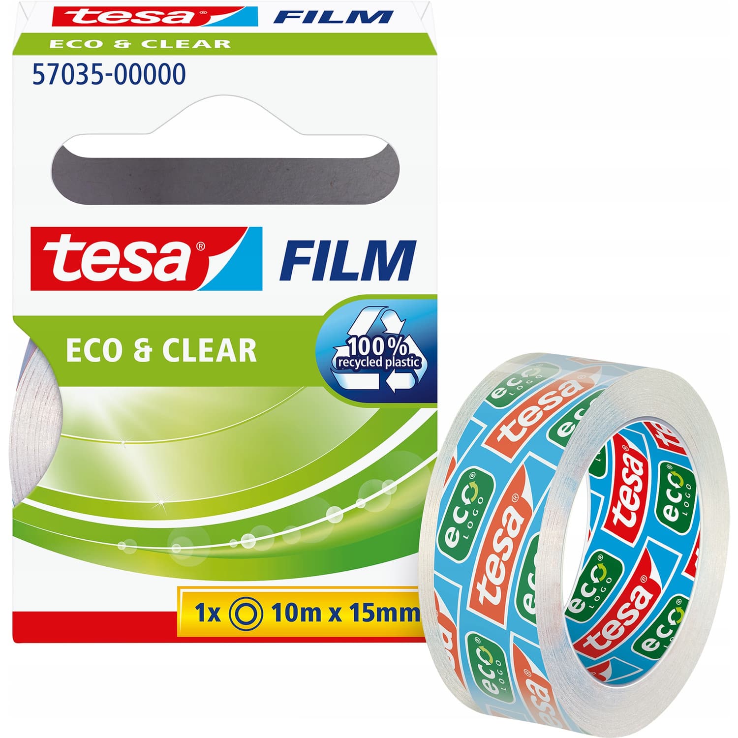 Taśma biurowa ECO CLEAR 10m x 15mm w pudełku TESA 57035-00000-01