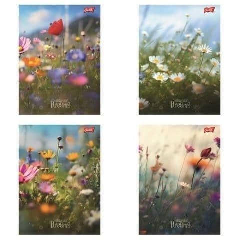 Zeszyt A5 60k kratka ROMATNIC MEADOW laminowany UNIPAP