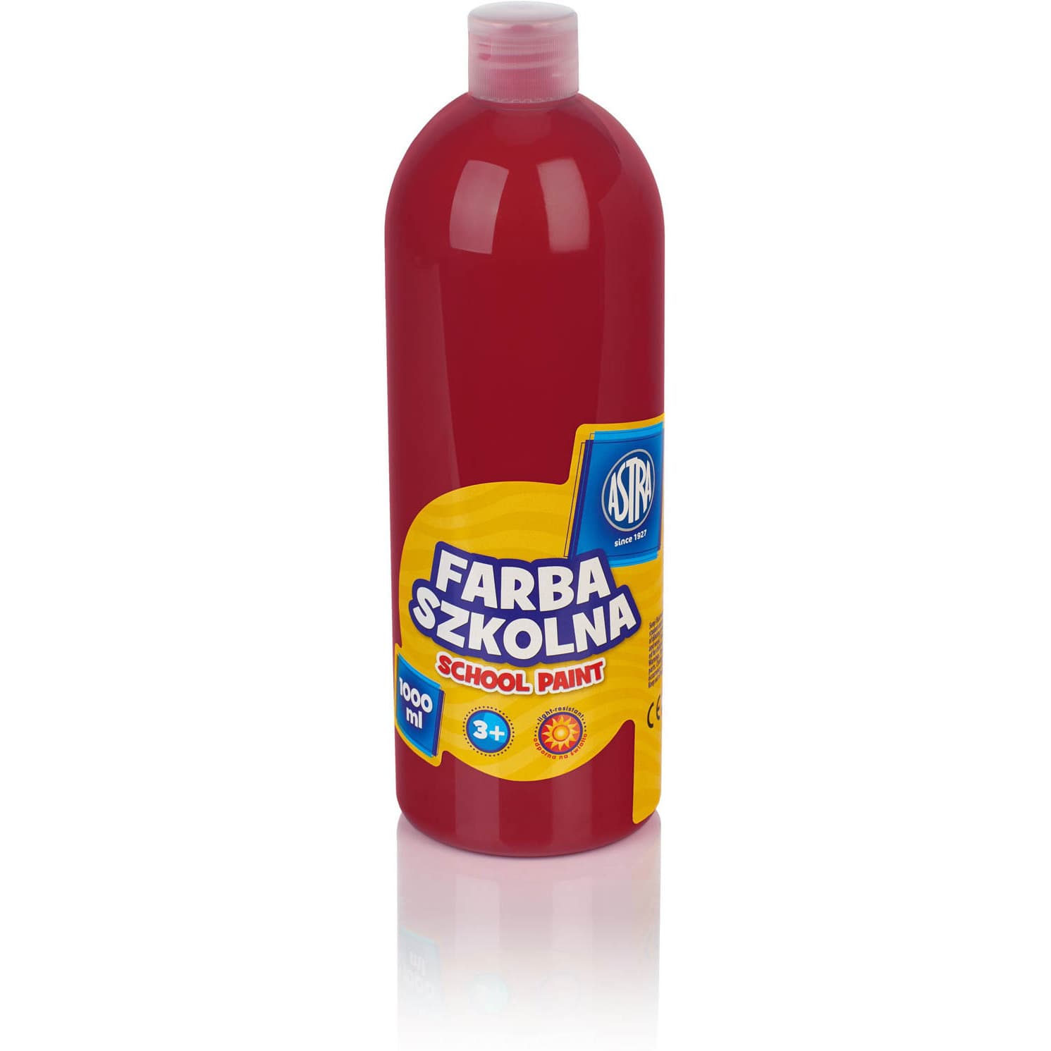 Farba plakatowa szkolna 1000ml czerwona ciemna 301217044 ASTRA