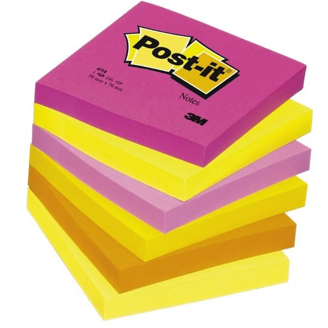 Bloczek samoprzylepny 76x76mm jaskrawy żółty 654NY 70007028049 3M