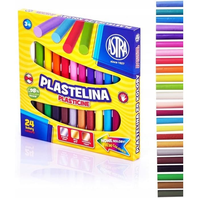 Plastelina szkolna dla dzieci zestaw 24 kolory 303110001 ASTRA