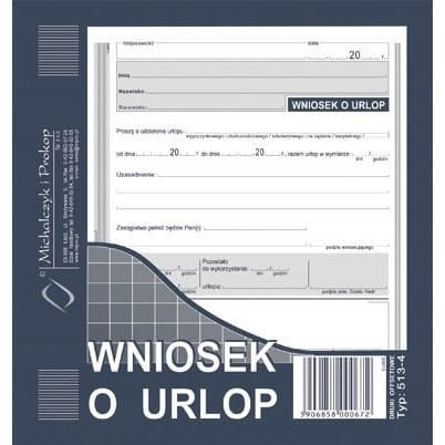 513-4 WU Wniosek o udzielenie urlopu 2/3 A5 Michalczyk i Prokop
