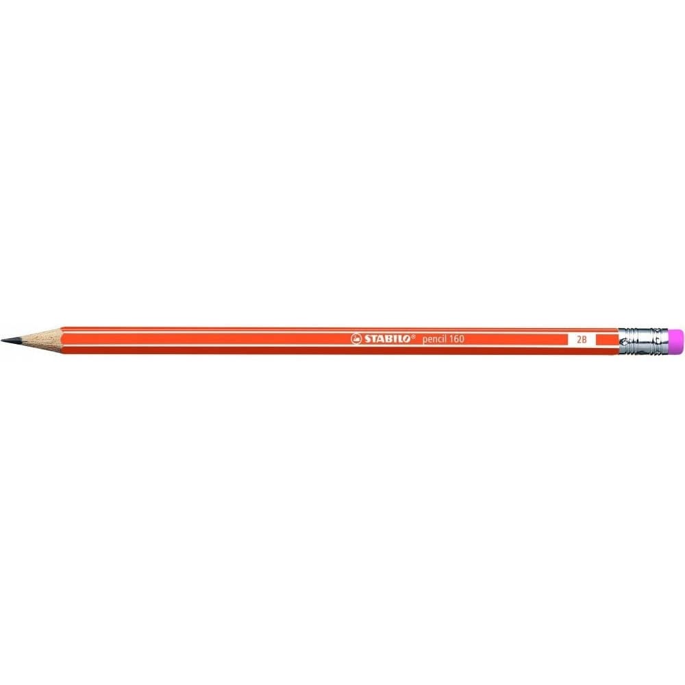 Ołówek STABILO 160 z gumką 2B pomarańczowy 2160/03-2B