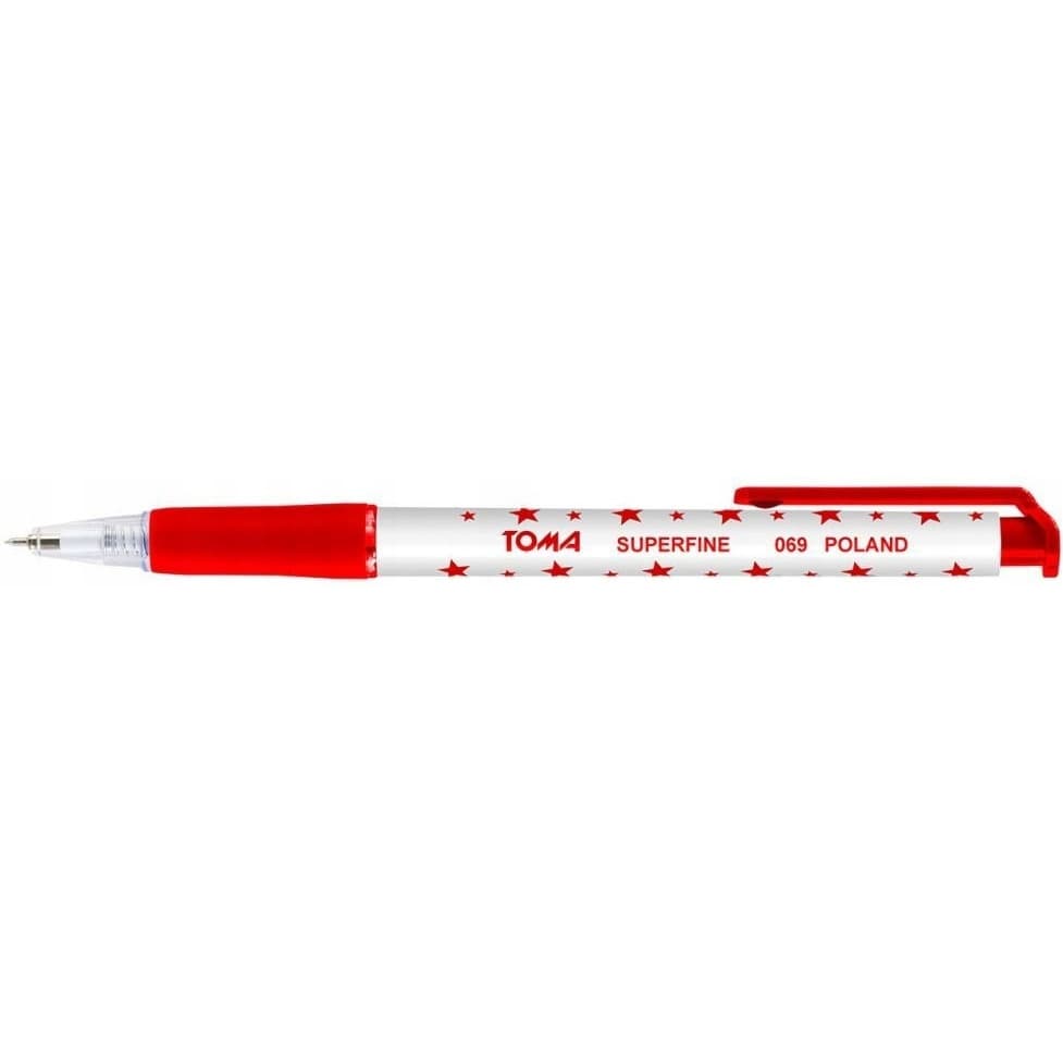 Długopis automatyczny GWIAZDKI czerwony 0,5mm TO-069 TOMA
