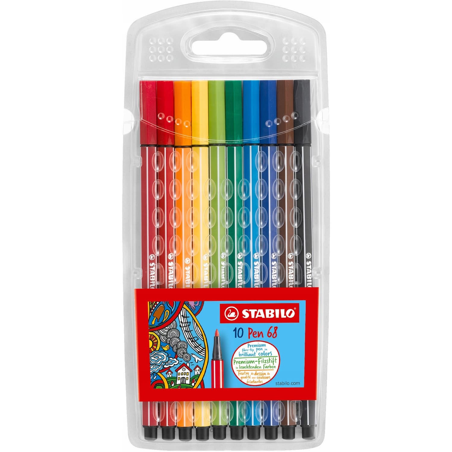 Flamastry STABILO PEN 6810/PL 10 kolorów