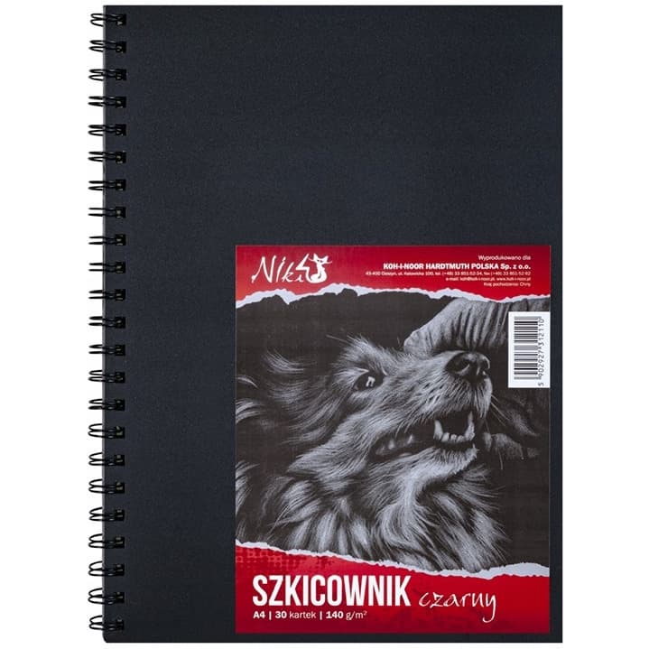 Szkicownik A4 140g. 30 arkuszy czarny na spirali BLO-SZA414 KOH-I-NOOR