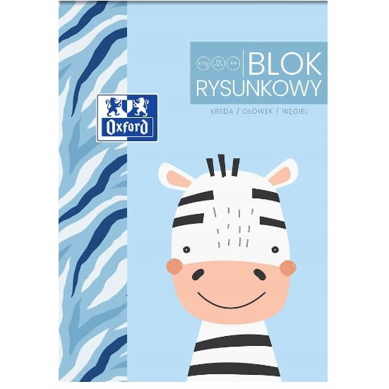 Blok rysunkowy szkolny A4 biały 20 kartek 120g KIDS 400170339 OXFORD